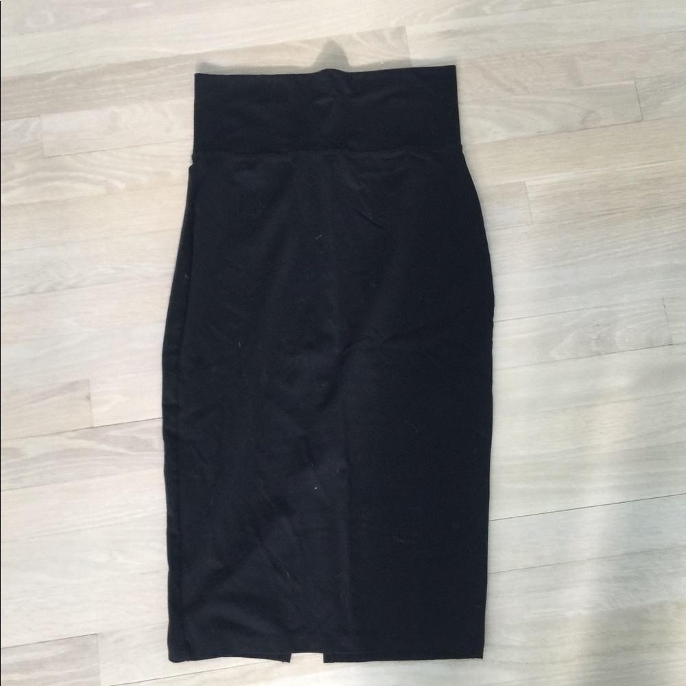 Black Bebe Stretch Pencil Skirt
